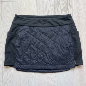 Smartwool smartloft black insulated puff merino wool blend mini ski skirt